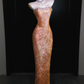 Exquisite Sheath Strapless Orange Rhinestone Long Prom Dress Evening Dress SH4190