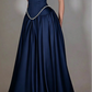 Exquisite Satin Ivory Sleeveless Strapless Long Pleated Prom Dress with Beadings SH5463
