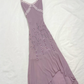 Vintage A Line Spaghetti Straps Beaded Purple Chiffon Prom Dress Party Dress SH3663