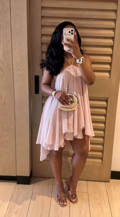 Blue A Line Halter Flowy Chiffon Short Homecoming Dress Outfits SH5742