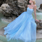 Charming Light Blue Long Prom Dress  SH844