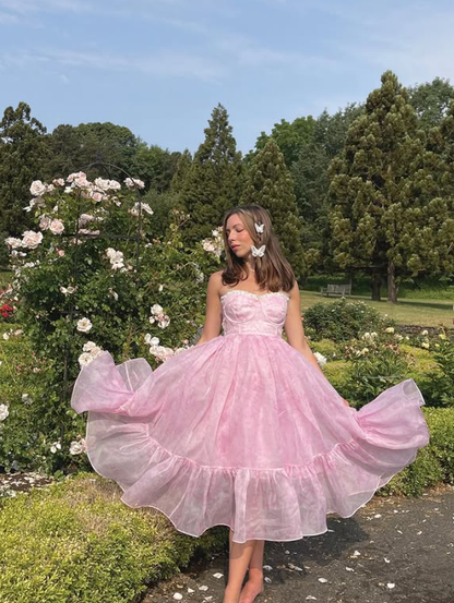 Pretty A Line Sweetheart Neck Sweety Organza Prom Dress Evening Dress SH4874