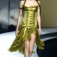 Stunning Sheath Spaghetti Strap Green Chiffon Satin Prom Dress Evening Dress SH2262