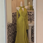 Flowy Green Mermaid V Neck Chiffon Long Party Dress Prom Dress Formal Dress SH3851
