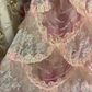 Vintage Pink A Line One Spaghetti Strap Lace Beaded Satin Long Prom Dress Evening Dress SH3735