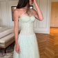 Light Green A Line One Shoulder Appliques Tulle Prom Dress Evening Dress SH6375