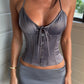 Fashionable Two Piece Halter Neck Dark Grey Short Homecoming Dress SH7843