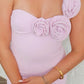Fashionable Sheath One Shoulder Light Pink Short Homecoming Dress with 3D Flowers SH7483