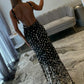 Fashionable Mermaid V Neck Black Sequins Long Prom Dress with Split Front SH7629