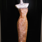 Exquisite Sheath Strapless Orange Rhinestone Long Prom Dress Evening Dress SH4190