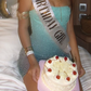 Stunning Sheath Strapless Beaded Blue Ombre Tulle Short Homecoming Dress Vacation Dress SH4476