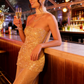Shiny Sheath Strapless Light Pink Sequin Prom Dress Evening Dress SH2536