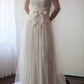 Vintage Ivory A Line Long Sleeve Lace Tulle Long Wedding Dress SH6613