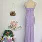 Vintage Purple Simple Mermaid Spaghetti Strap Chiffon Prom Dress Outfits SH4956