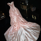 Princess A Line Sweetheart Neck Beaded Pink Satin Prom Dress Evening Dress SH3181
