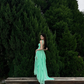 Romantic A Line Sweetheart Neck Ruffle Green Chiffon Party Dress Birthday Dress SH2913