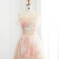 Dreamy A Line Off the Shoulder 3D Flower Tulle Prom Dress Evening Dress SH2379