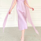 Gentle Light Purple A Line V Neck Chiffon Satin Prom Dress Evening Dress SH6759