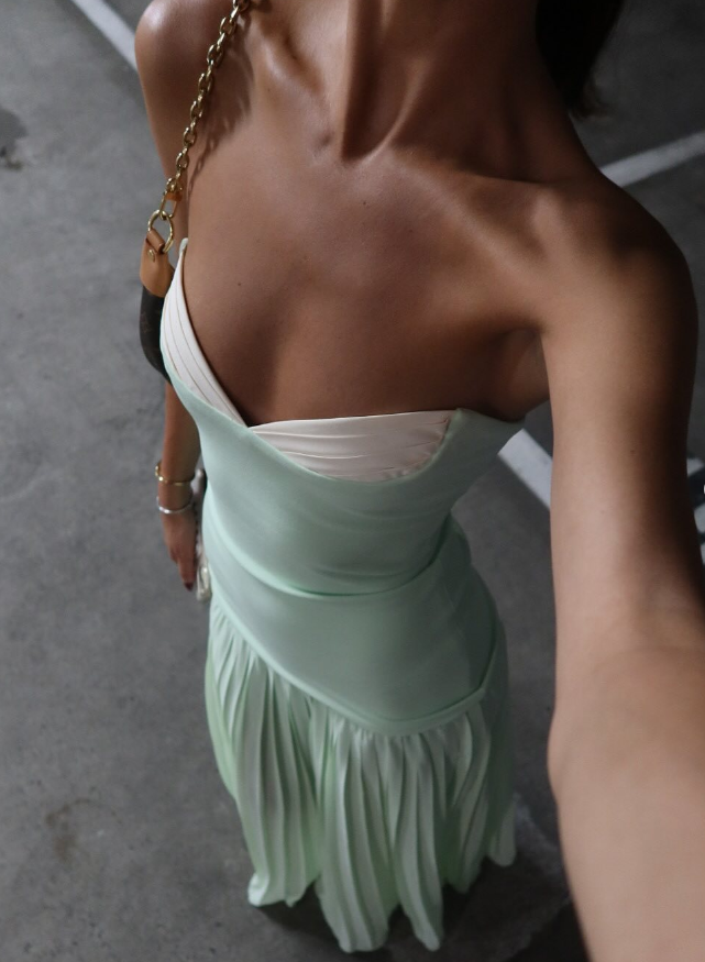 Mint Green A Line Sweetheart Neck Satin Chiffon Long Prom Dress Evening Dress SH1981