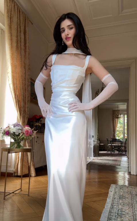 Elegant Sheath Strap Royal Blue Satin Long Prom Dress Wedding Guest Dress SH5353