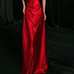 Elegant A Line Strapless Red Charming Satin Prom Dress Party Dress SH4736