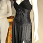 Vintage Sexy Black A Line Exquisite Beaded Chiffon Satin Prom Dress Evening Dress SH5133