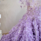 Stunning Mermaid Strapless Beaded Purple Ombre Floral Tulle Long Prom Dress SH5039