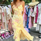 Lovely Yellow Ruffles Long Prom Dress Evening Dress SH963