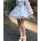 Blue A Line Spaghetti Strap Satin Short Homecoming Dress Outfits SH5832