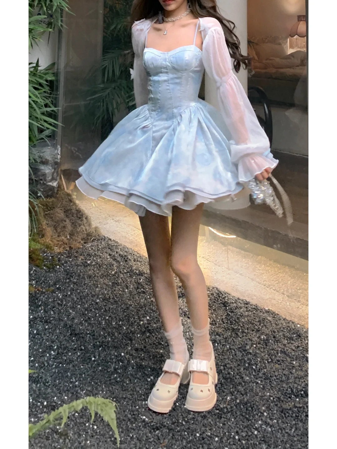 Blue A Line Spaghetti Strap Satin Short Homecoming Dress Outfits SH5832