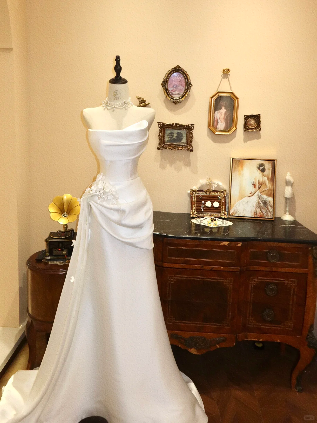 Simple White A Line Strapless Satin Long Prom Dress Wedding Dress SH7399