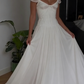 Beautiful White Chiffon A Line Prom Dress Wedding Dress SH1227