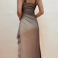 Vintage Mermaid Halter Rhinestone Grey Ombre Chiffon Prom Dress Evening Dress SH2065
