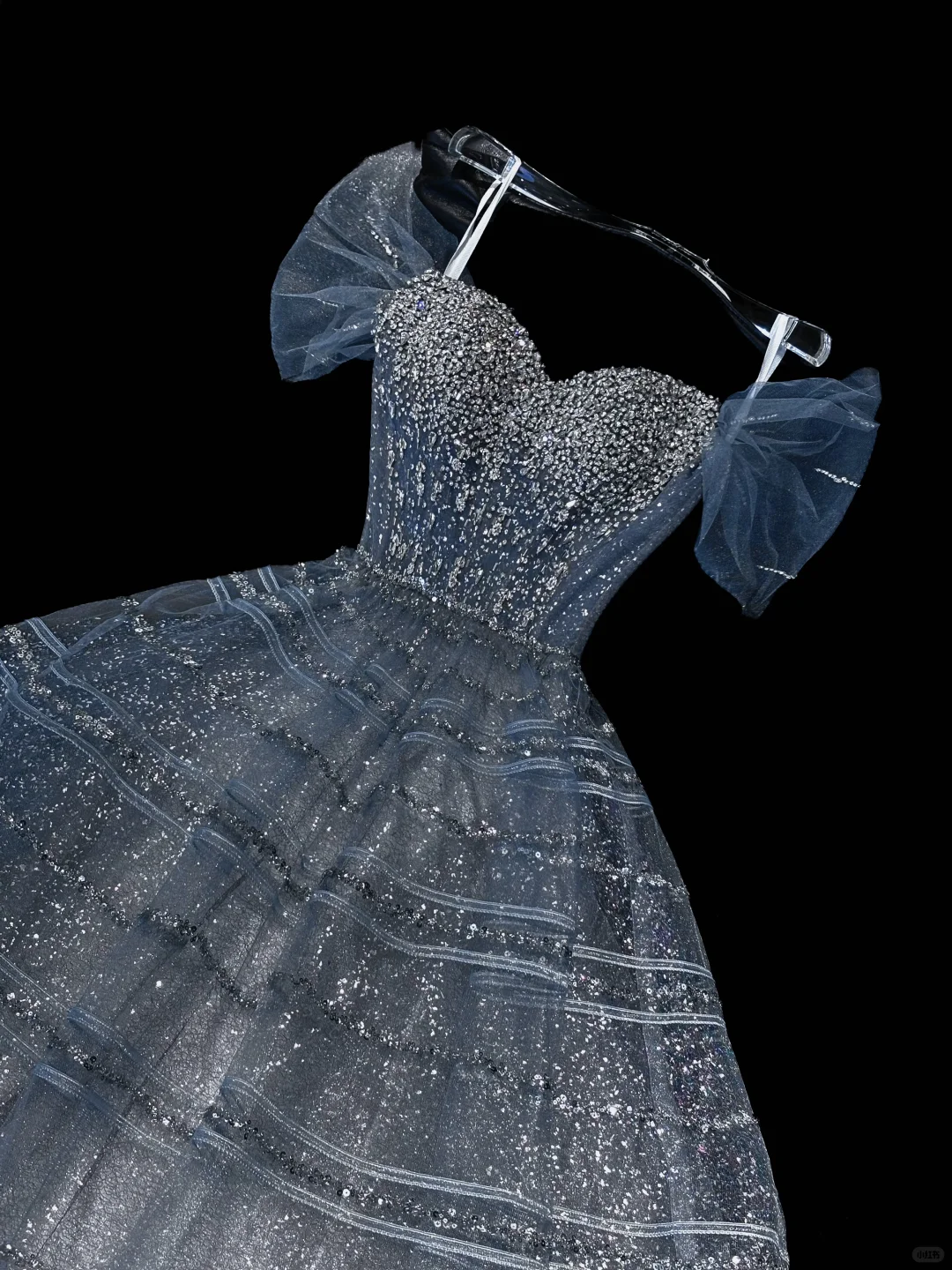 Stunning A Line Off the Shoulder Beaded Sequin Blue Tulle Prom Dresses Birthday Dresses SH5046