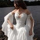 Ethereal Pretty A Line Exquisite White Chiffon Prom Dress Wedding Dress SH6684