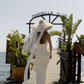 Unique Sheath One Shoulder Bow White Chiffon Satin Long Wedding Dress SH5330