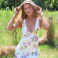 Pretty Sheath V Neck Print Floral Satin Long Prom Dress Date Dress SH5471