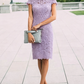 Gentle Pink Sheath Lace Knee Length Mother of the Bride Dress Outfits P01785