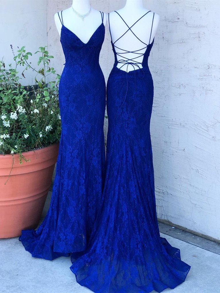 Beautiful Long Lace Mermaid Prom Dress SH818