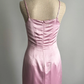 Sexy Pink Sheath Spaghetti Straps Satin Short Homecoming Dress Outfits SH5146