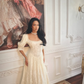 Ivory Vintage Ball Gown Long Sleeve Lace Long Prom Dress SH5487