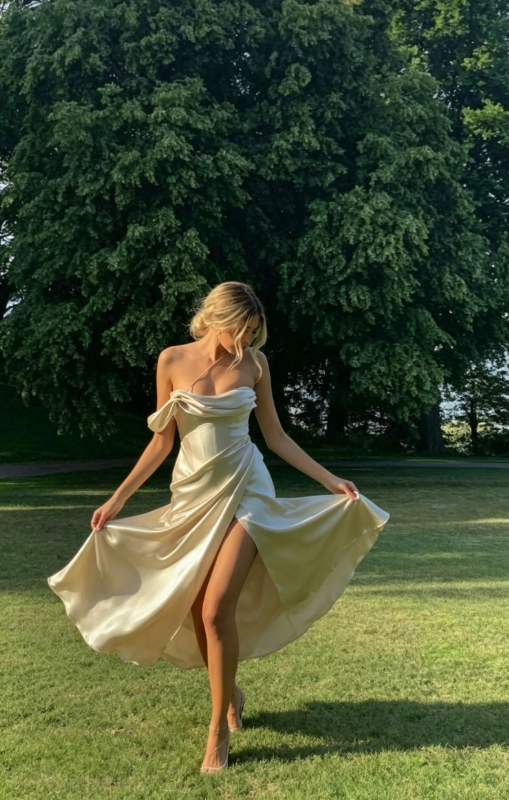 Mermaid Split Front Prom Dress Simple Evening Dress SH353