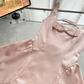 Cute A Line Straps Bow Light Pink Satin Short Homecoming Dress Cocktail Dress SH3052