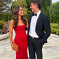 Charming Mermaid Strapless Corset Burgundy Satin Long Prom Dress Graduation Prom Dress SH2596