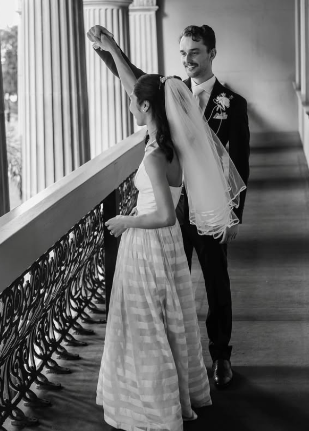 black white striped wedding dress FEDRA Black and White wedding dress