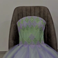 Fantastic A Line Strapless Exquisite Beaded Green Purple Tulle Prom Dress Evening Dress SH6752