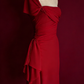 Vintage Burgundy A Line One Shoulder Satin Short Homecoming Dress Outfits SH5138
