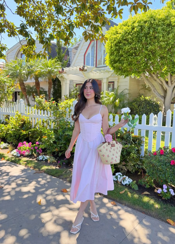 Light Pink A Line Spaghetti Strap Corset Satin Prom Dress Vacation Dress SH6255
