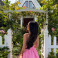 Pink Ombre A Line Spaghetti Strap Satin Backless Prom Dress Vacation Dress SH6253
