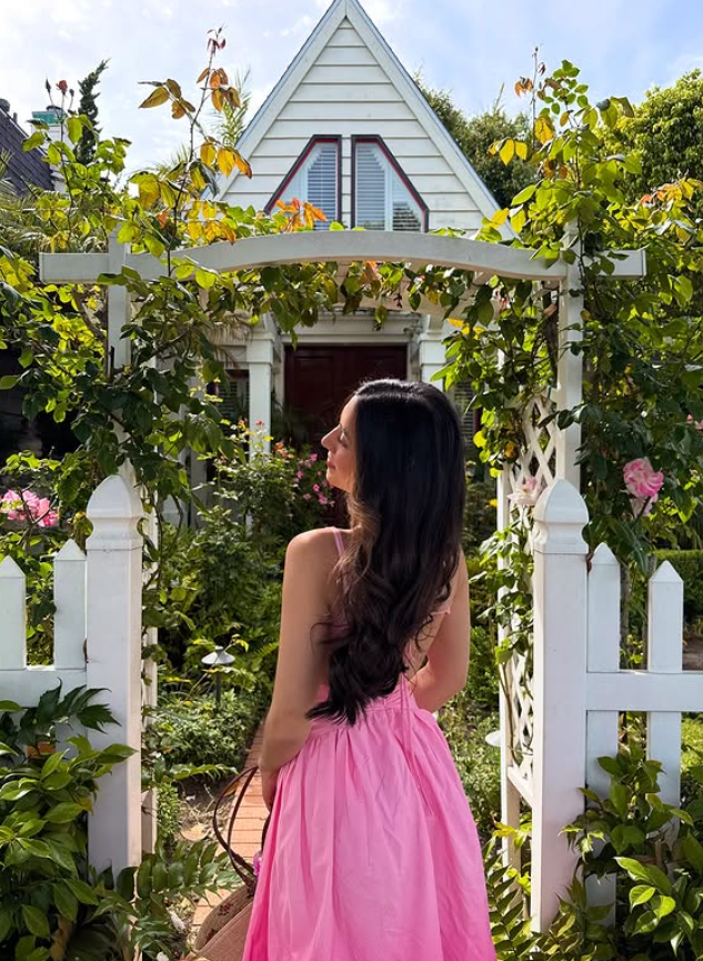 Pink Ombre A Line Spaghetti Strap Satin Backless Prom Dress Vacation Dress SH6253